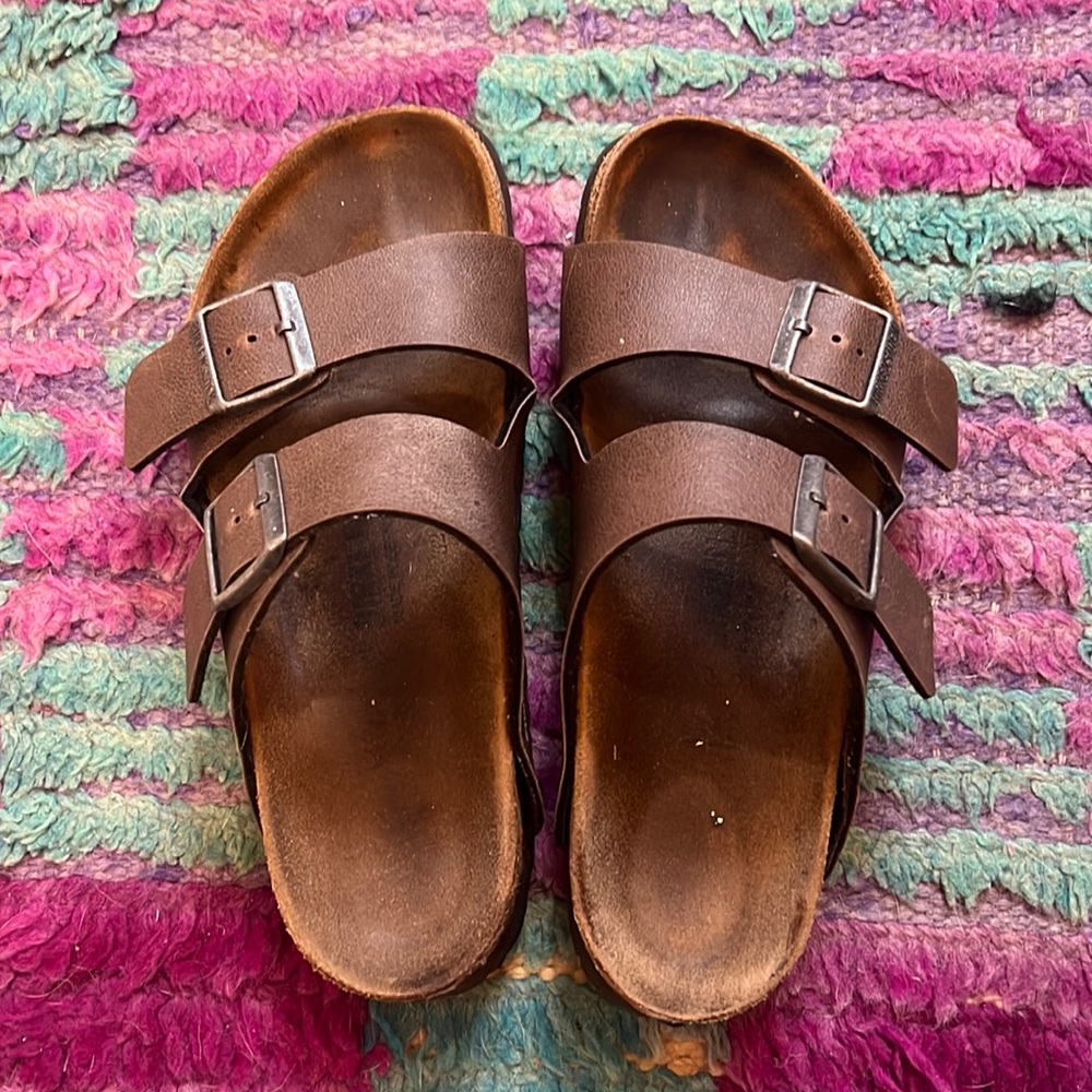 Brown Double-Strap Women's Sandals